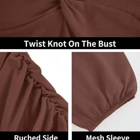 Elegant Brown Dress - Picture 3 of 10